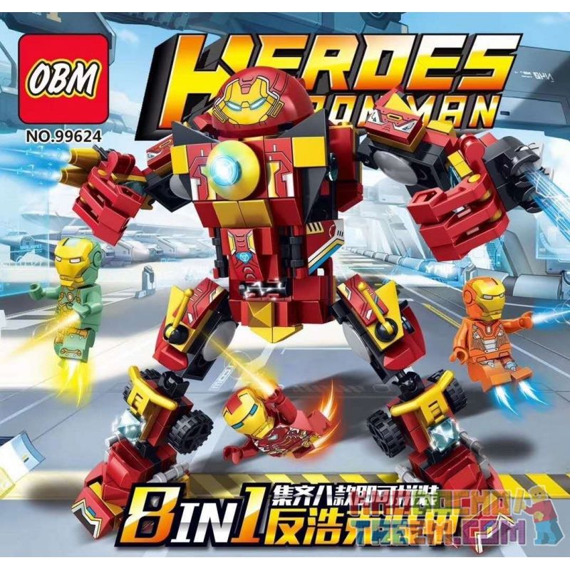 FROG BABY OBM 99624 non  KẾT HỢP ANTI-HULK MECHA 8 bộ đồ chơi xếp lắp ráp ghép mô hình Super Heroes HEROES IRON MAN Siêu Nhân Anh Hùng