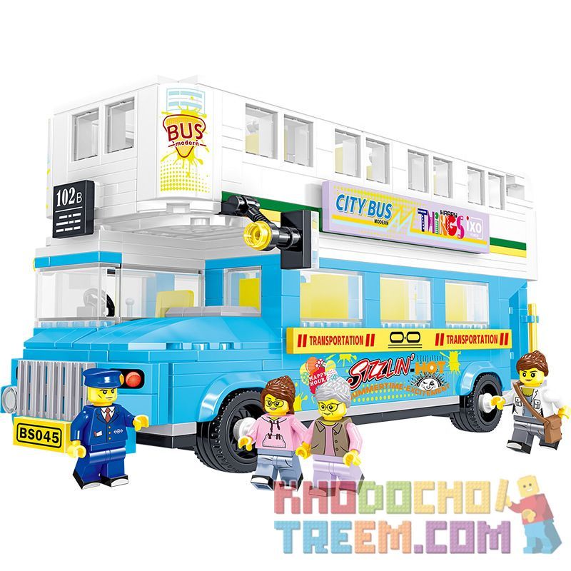 ZHEGAO QL0952 0952 non Lego XE BUÝT HAI TẦNG THAM QUAN THÀNH PHỐ bộ đồ chơi xếp lắp ráp ghép mô hình City CITY BUS 602 khối