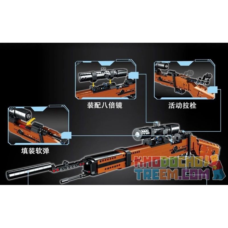 ZHEGAO QL0452 0452 non  SÚNG TRƯỜNG KAR98K MAUSER bộ đồ chơi xếp lắp ráp ghép mô hình  MHWP KAE98K Kỹ Thuật Công Nghệ Cao Mô Hình Phương Tiện 1004 khối