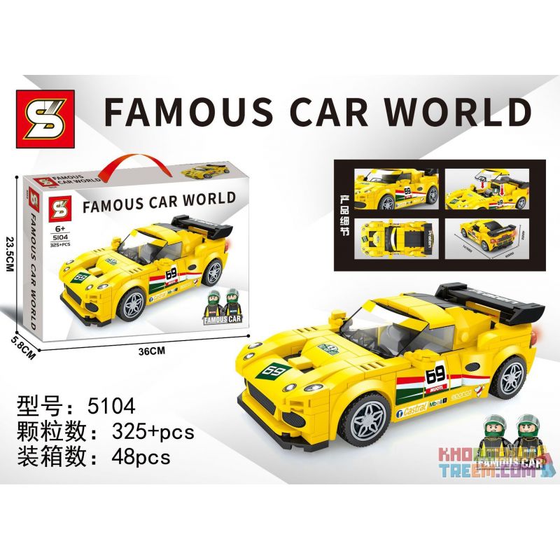 SEMBO 607321 SHENG YUAN SY 5104 non Lego HOA SEN bộ đồ chơi xếp lắp ráp ghép mô hình Racers FAMOUS CAR WORLD Đua Tốc Độ 325 khối