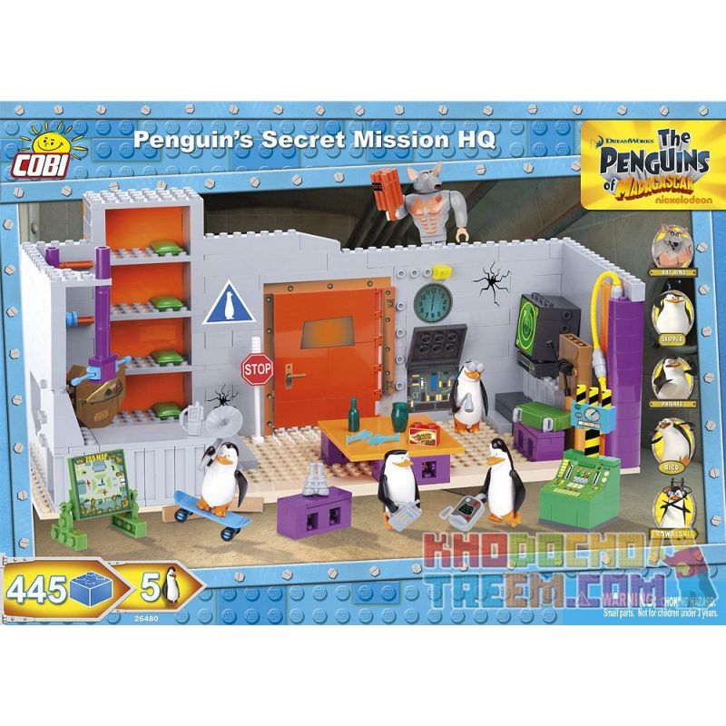 COBI 26480 non Lego TRỤ SỞ NHIỆM VỤ BÍ MẬT CỦA PENGUIN bộ đồ chơi xếp lắp ráp ghép mô hình Movie & Game PENGUIN'S SECRET MISSION HQ Phim Và Trò Chơi 445 khối