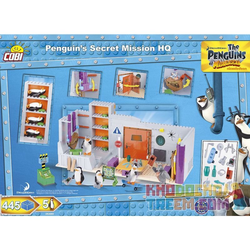 COBI 26480 non  TRỤ SỞ NHIỆM VỤ BÍ MẬT CỦA PENGUIN bộ đồ chơi xếp lắp ráp ghép mô hình Movie & Game PENGUIN'S SECRET MISSION HQ Phim Và Trò Chơi 445 khối