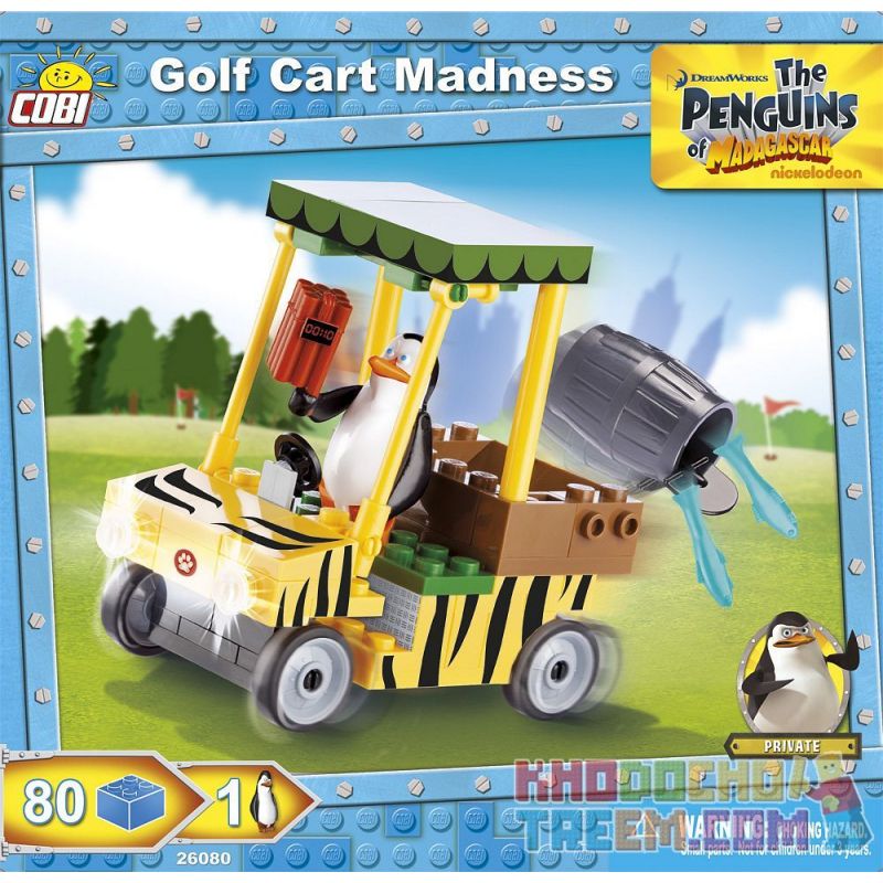 COBI 26080 non Lego XE GOLF CRAZY bộ đồ chơi xếp lắp ráp ghép mô hình Movie & Game GOLF CART MADNESS Phim Và Trò Chơi 80 khối