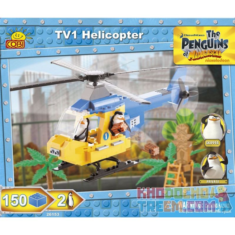 COBI 26153 non Lego TRỰC THĂNG TV1 bộ đồ chơi xếp lắp ráp ghép mô hình Movie & Game TV1 HELICOPTER Phim Và Trò Chơi 150 khối