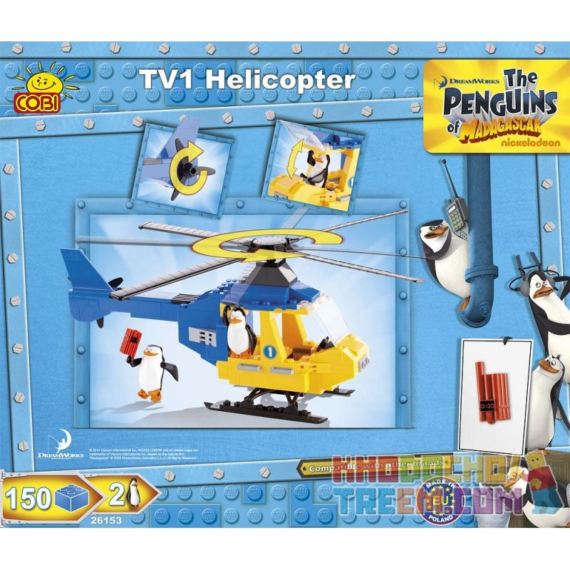 COBI 26153 non  TRỰC THĂNG TV1 bộ đồ chơi xếp lắp ráp ghép mô hình Movie & Game TV1 HELICOPTER Phim Và Trò Chơi 150 khối