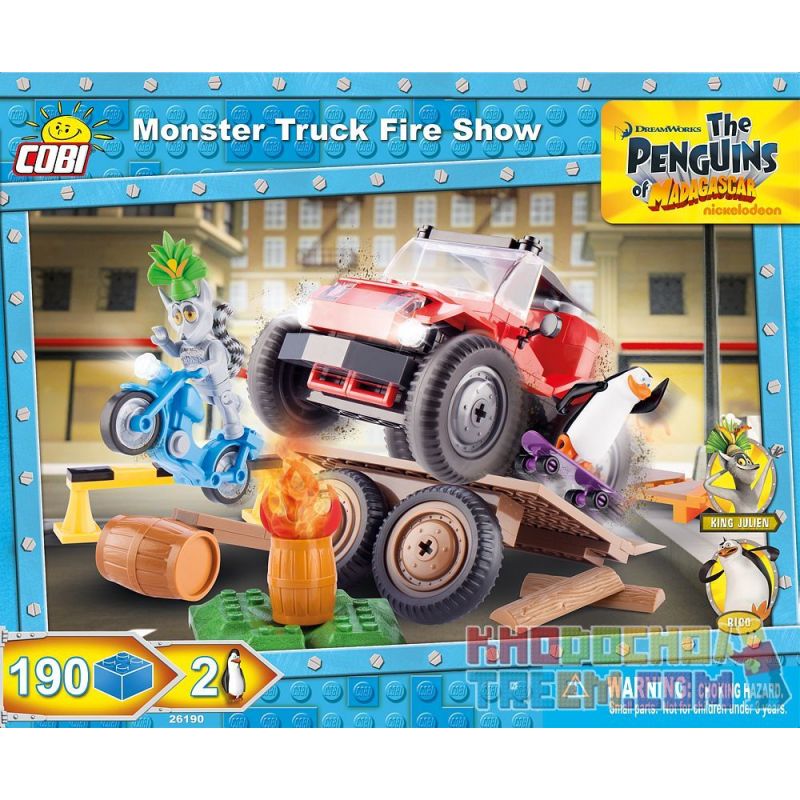 COBI 26190 non Lego MÀN TRÌNH DIỄN NGỌN LỬA XE TẢI QUÁI VẬT bộ đồ chơi xếp lắp ráp ghép mô hình Movie & Game MONSTER TRUCK FIRE SHOW Phim Và Trò Chơi 190 khối