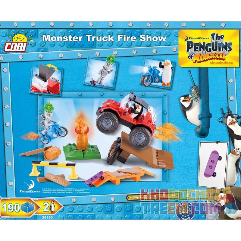 COBI 26190 non  MÀN TRÌNH DIỄN NGỌN LỬA XE TẢI QUÁI VẬT bộ đồ chơi xếp lắp ráp ghép mô hình Movie & Game MONSTER TRUCK FIRE SHOW Phim Và Trò Chơi 190 khối