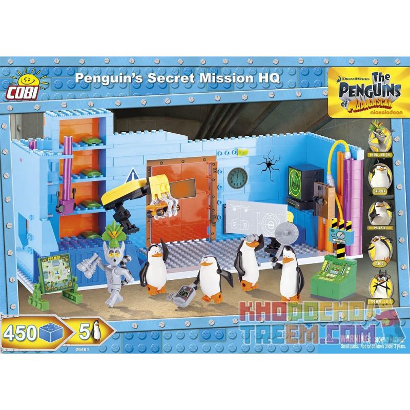 COBI 26481 non Lego TRỤ SỞ NHIỆM VỤ BÍ MẬT CỦA PENGUIN bộ đồ chơi xếp lắp ráp ghép mô hình Movie & Game PENGUIN'S SECRET MISSION HQ Phim Và Trò Chơi 450 khối