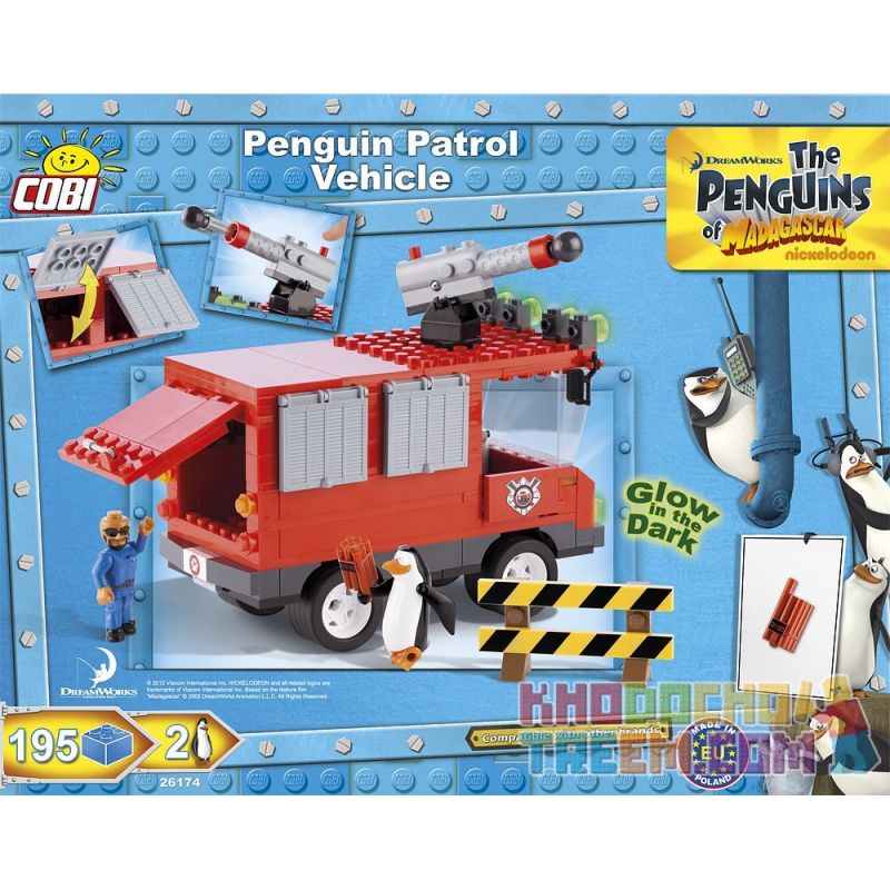 COBI 26174 non  XE TUẦN TRA PENGUIN bộ đồ chơi xếp lắp ráp ghép mô hình Movie & Game PENGUIN PATROL VEHICLE Phim Và Trò Chơi 195 khối