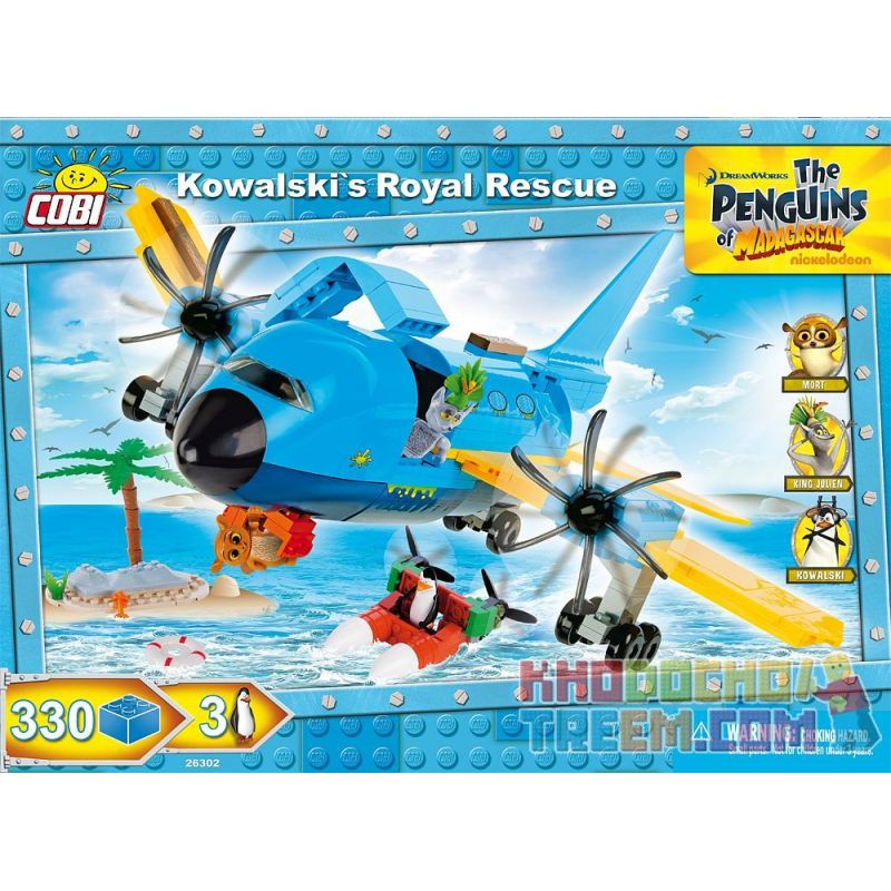 COBI 26302 non Lego CUỘC GIẢI CỨU HOÀNG GIA CỦA KOWALSKI bộ đồ chơi xếp lắp ráp ghép mô hình Movie & Game KOWALSKI'S ROYAL RESCUE Phim Và Trò Chơi 300 khối