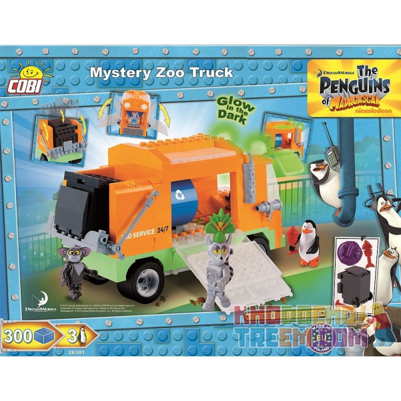 COBI 26301 non Lego XE TẢI SỞ THÚ BÍ ẨN bộ đồ chơi xếp lắp ráp ghép mô hình Movie & Game MYSTERY ZOO TRUCK Phim Và Trò Chơi 300 khối