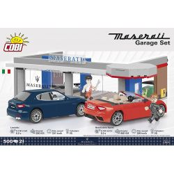 COBI 24568 non  BỘ PHỤ KIỆN GA RA MASERATI bộ đồ chơi xếp lắp ráp ghép mô hình Creator MASERATI GARAGE SET Sáng Tạo 500 khối