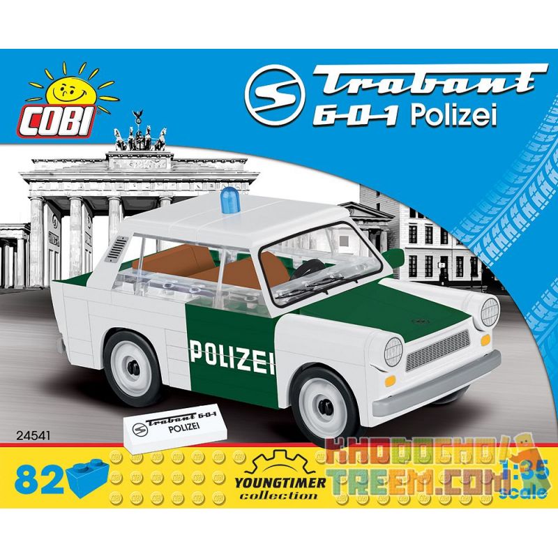 COBI 24541 non Lego TRABANT 601 CẢNH SÁT bộ đồ chơi xếp lắp ráp ghép mô hình Creator TRABANT 601 POLIZEI Sáng Tạo 82 khối