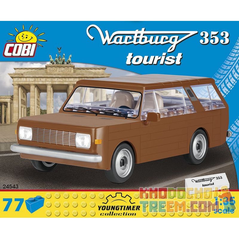 COBI 24543 non Lego WARTBURG 353 DU LỊCH bộ đồ chơi xếp lắp ráp ghép mô hình Creator WARTBURG 353 TOURIST Sáng Tạo 77 khối