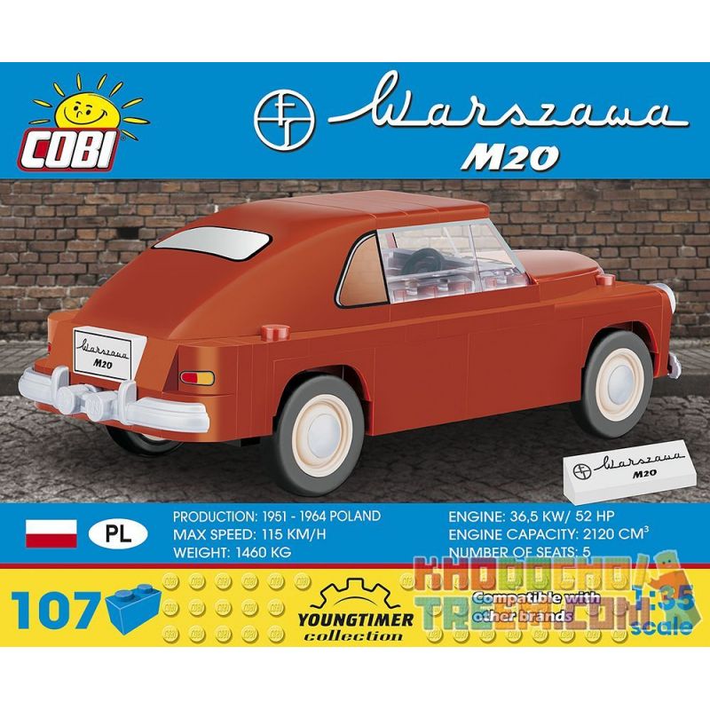 COBI 24550 non  WARSAW M20. bộ đồ chơi xếp lắp ráp ghép mô hình Creator WARSZAWA M20 Sáng Tạo 107 khối