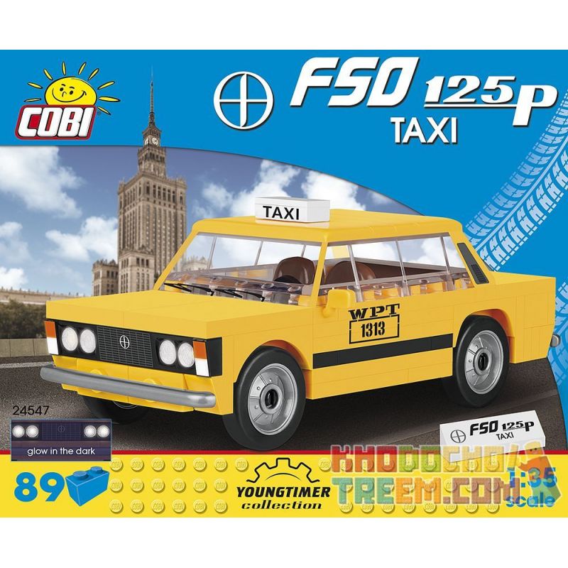 COBI 24547 non Lego TAXI FSO 125P bộ đồ chơi xếp lắp ráp ghép mô hình Creator FSO 125P TAXI Sáng Tạo 89 khối