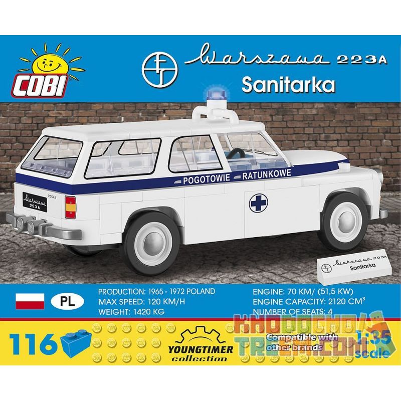 COBI 24549 non  WARSZAWA 223 K SANITARKA bộ đồ chơi xếp lắp ráp ghép mô hình Creator Sáng Tạo 116 khối