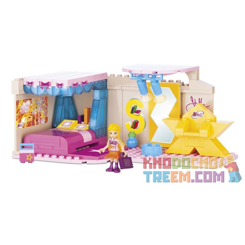 COBI 25143 non  PHÒNG CỦA STELLA bộ đồ chơi xếp lắp ráp ghép mô hình  STELLA'S ROOM Các Bạn Gái 140 khối