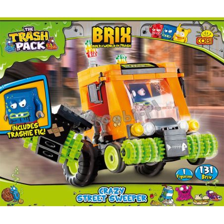 COBI 6240 non  NGƯỜI QUÉT RÁC ĐIÊN CUỒNG bộ đồ chơi xếp lắp ráp ghép mô hình Street CRAZY STREET SWEEPER Đường Phố 131 khối