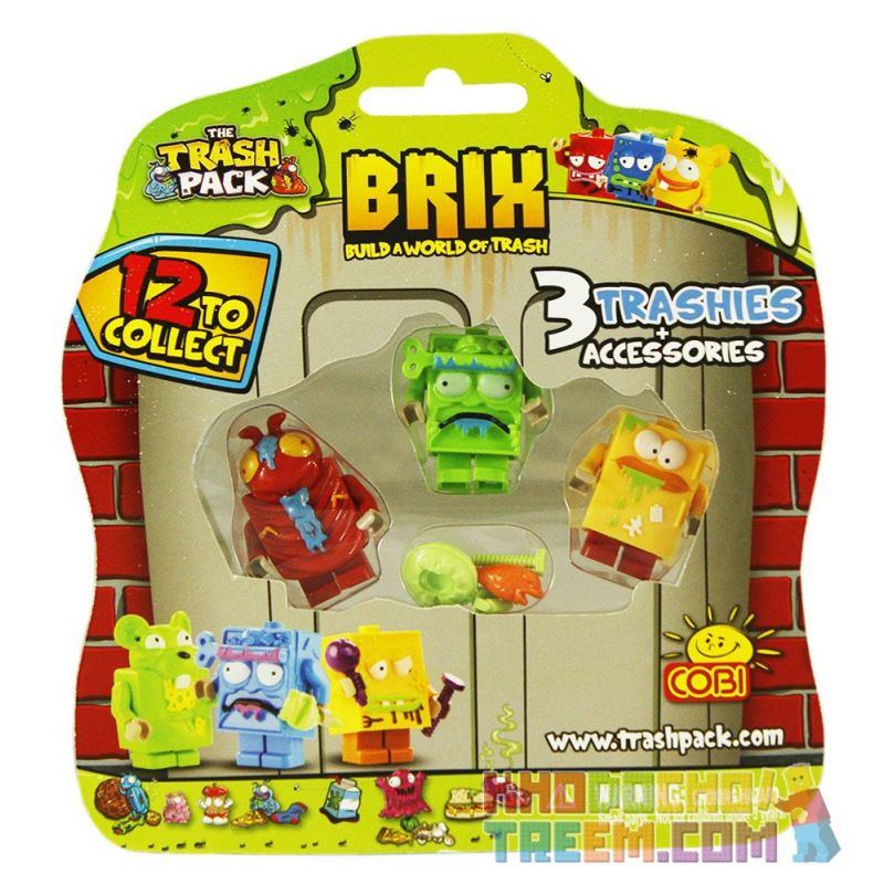 COBI 6247 non  3 NGƯỜI DỌN RÁC CỘNG VỚI PHỤ KIỆN bộ đồ chơi xếp lắp ráp ghép mô hình 3 TRASHIES + ACCESSORIES