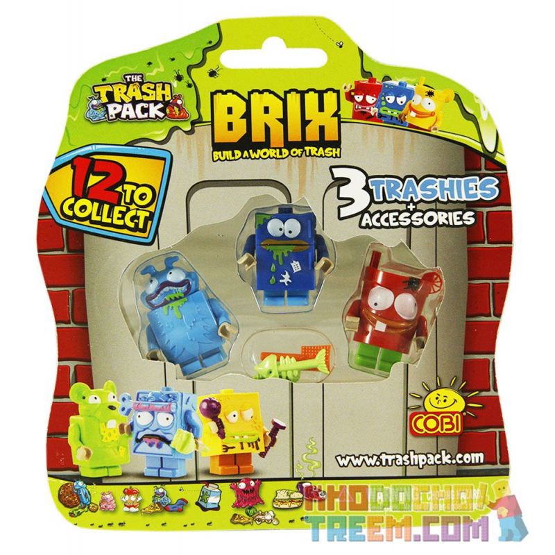 COBI 6247 non  3 NGƯỜI DỌN RÁC CỘNG VỚI PHỤ KIỆN bộ đồ chơi xếp lắp ráp ghép mô hình 3 TRASHIES + ACCESSORIES