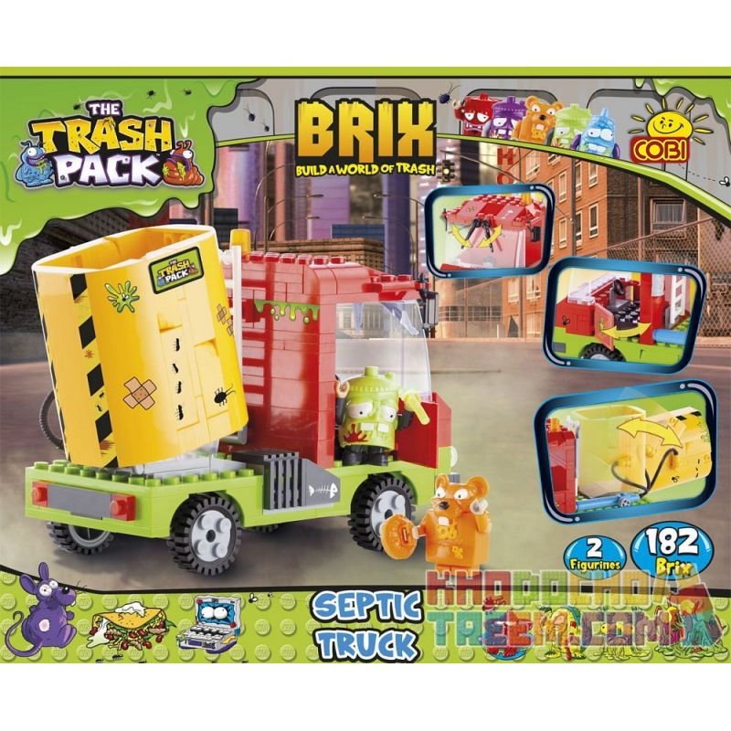 COBI 6260 non  XE TẢI THỐI RỮA bộ đồ chơi xếp lắp ráp ghép mô hình SEPTIC TRUCK 180 khối