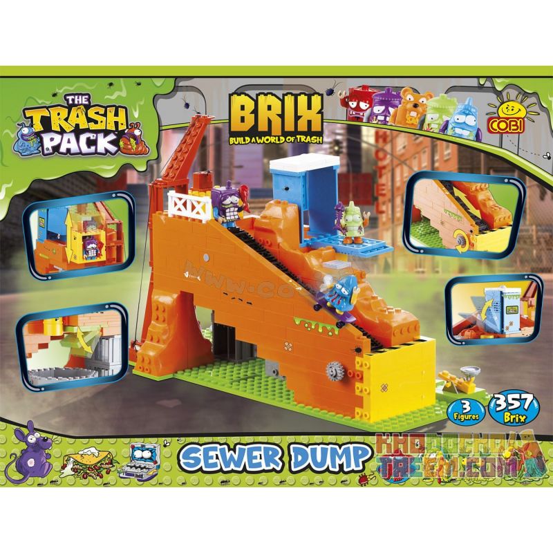 COBI 6264 non  ĐỔ CỐNG RÃNH bộ đồ chơi xếp lắp ráp ghép mô hình SEWER DUMP 375 khối