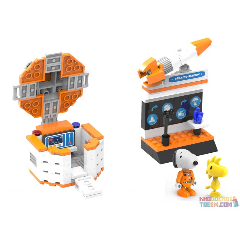 LINOOS LN8019 8019 non  KHOANG TRỞ VỀ TÀU VŨ TRỤ bộ đồ chơi xếp lắp ráp ghép mô hình Snoopy SNOOPY SPACE TRAVELER Chú Chó 151 khối