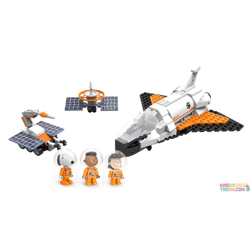 LINOOS LN8015 8015 non Lego TÀU CON THOI bộ đồ chơi xếp lắp ráp ghép mô hình Snoopy SNOOPY SPACE TRAVELER Chú Chó 284 khối