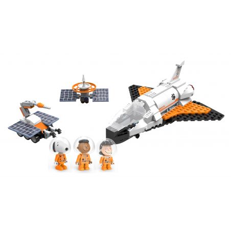 LINOOS LN8015 8015 non  TÀU CON THOI bộ đồ chơi xếp lắp ráp ghép mô hình Snoopy SNOOPY SPACE TRAVELER Chú Chó 284 khối