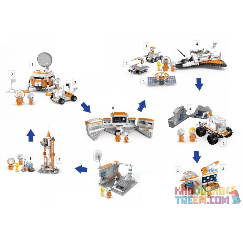 LINOOS LN8014 8014 non  TÀU ĐỔ BỘ MẶT TRĂNG bộ đồ chơi xếp lắp ráp ghép mô hình Snoopy SNOOPY SPACE TRAVELER Chú Chó 393 khối