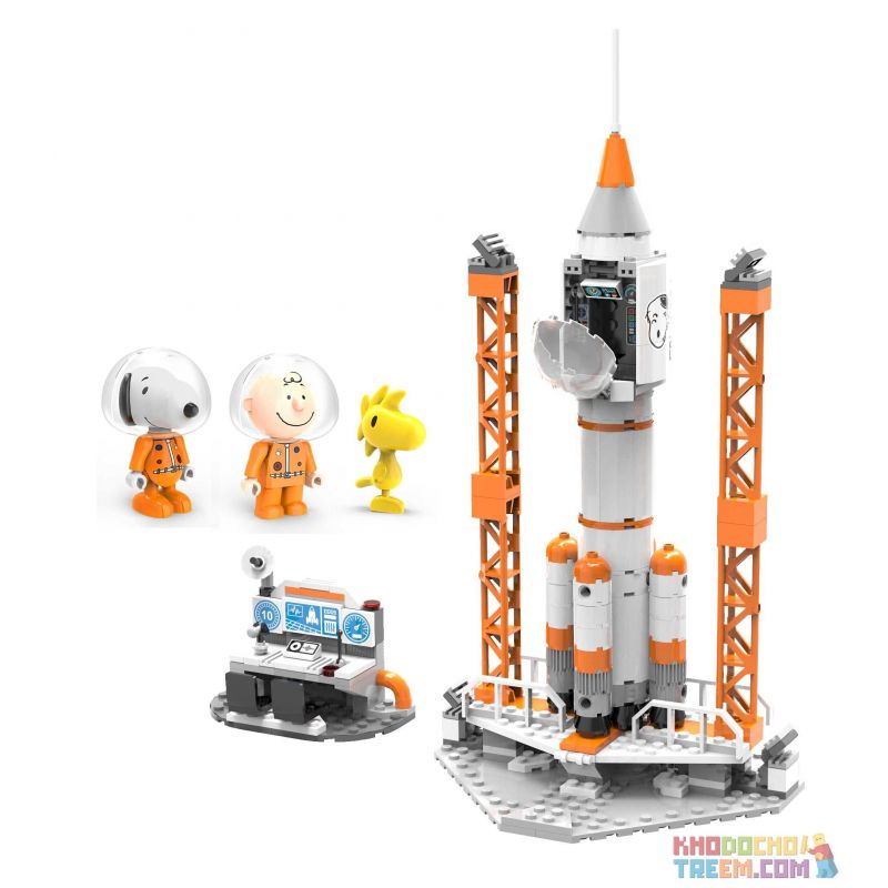 LINOOS LN8013 8013 non Lego TÊN LỬA bộ đồ chơi xếp lắp ráp ghép mô hình Snoopy SNOOPY SPACE TRAVELER Chú Chó 304 khối