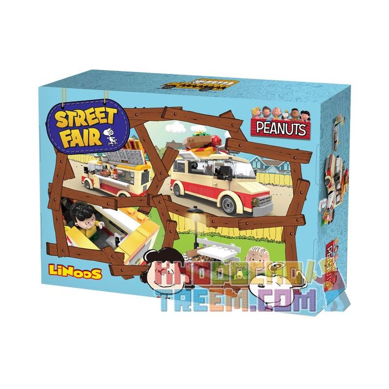 LINOOS LN8009 8009 non  XE XÚC XÍCH bộ đồ chơi xếp lắp ráp ghép mô hình Snoopy SNOOPY STREET FAIR Chú Chó 284 khối LINOOS LN8009 8009 non  XE XÚC XÍCH bộ đồ chơi xếp lắp ráp ghép mô hình Snoopy SNOOPY STREET FAIR Chú Chó 284 khối