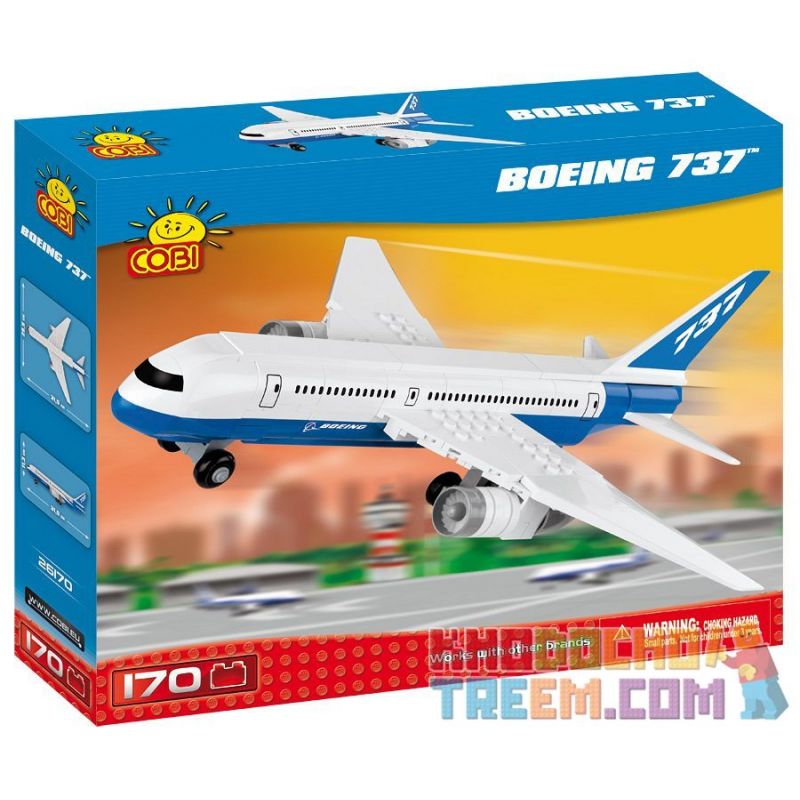 COBI 26170 non Lego BOEING 737. bộ đồ chơi xếp lắp ráp ghép mô hình Mini Modular BOEING 737™ Đường Phố Thu Nhỏ 170 khối