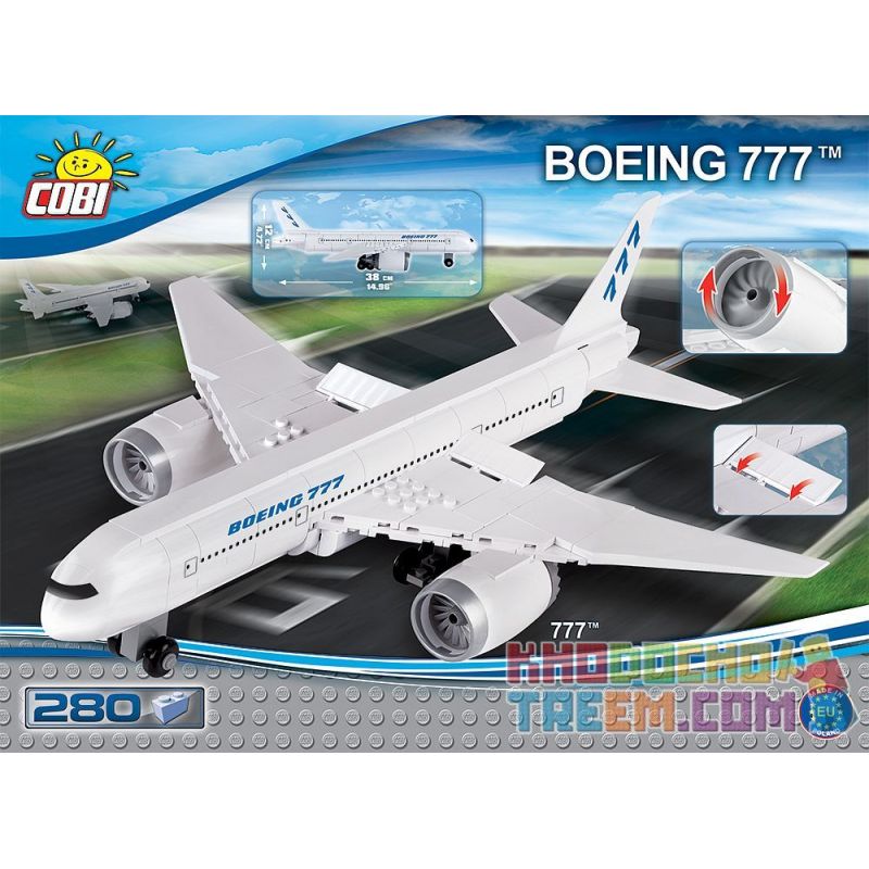 COBI 26261 non Lego BOEING 777. bộ đồ chơi xếp lắp ráp ghép mô hình Mini Modular BOEING 777™ Đường Phố Thu Nhỏ 260 khối