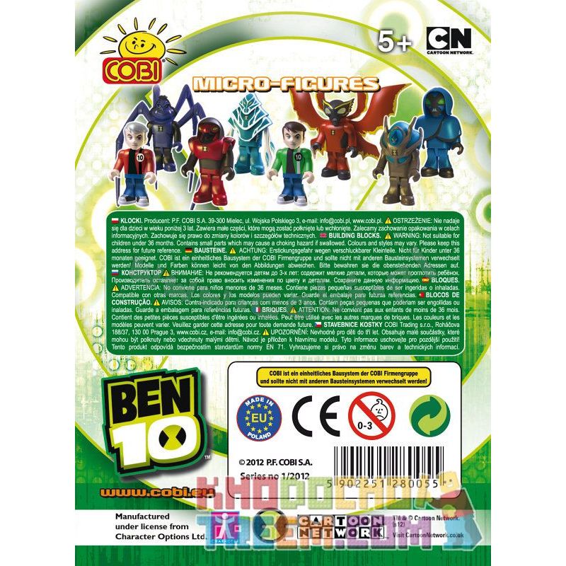 COBI 28005 non  THU NHỎ bộ đồ chơi xếp lắp ráp ghép mô hình Ben 10: Alien Force MICRO FIGURES Ben 10: Lực Lượng Ngoài Hành Tinh