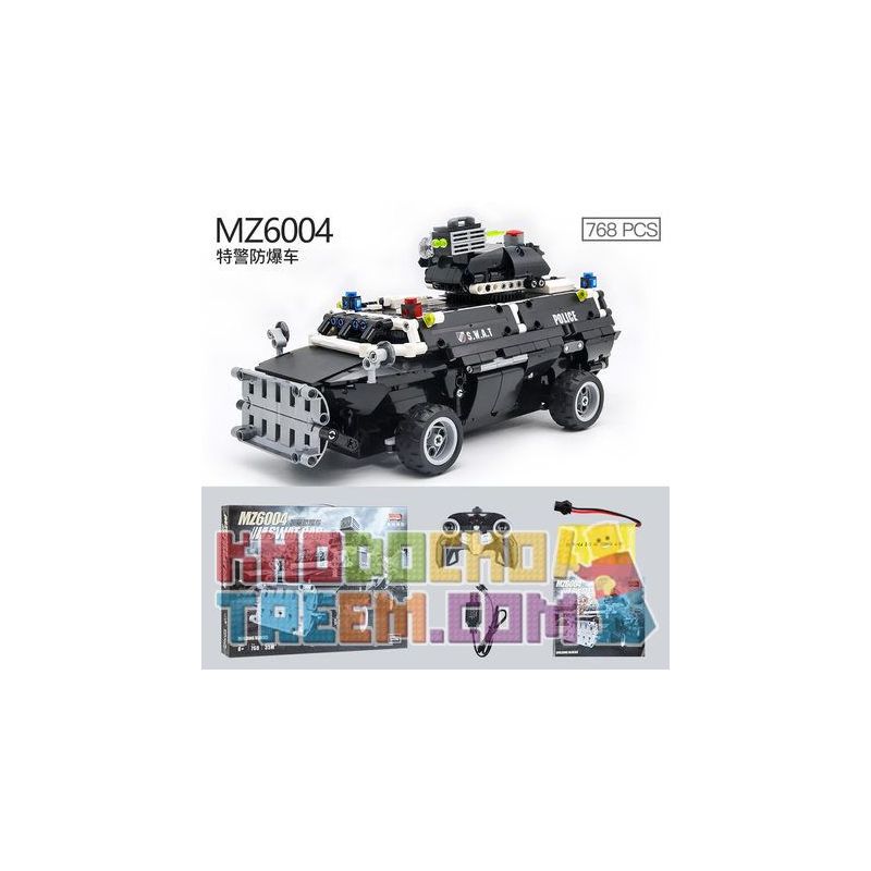 MZ MZ6004 6004 non Lego XE CẢNH SÁT NỔ ĐẶC CHỦNG bộ đồ chơi xếp lắp ráp ghép mô hình Military Army SWAT CAR Quân Sự Bộ Đội 768 khối
