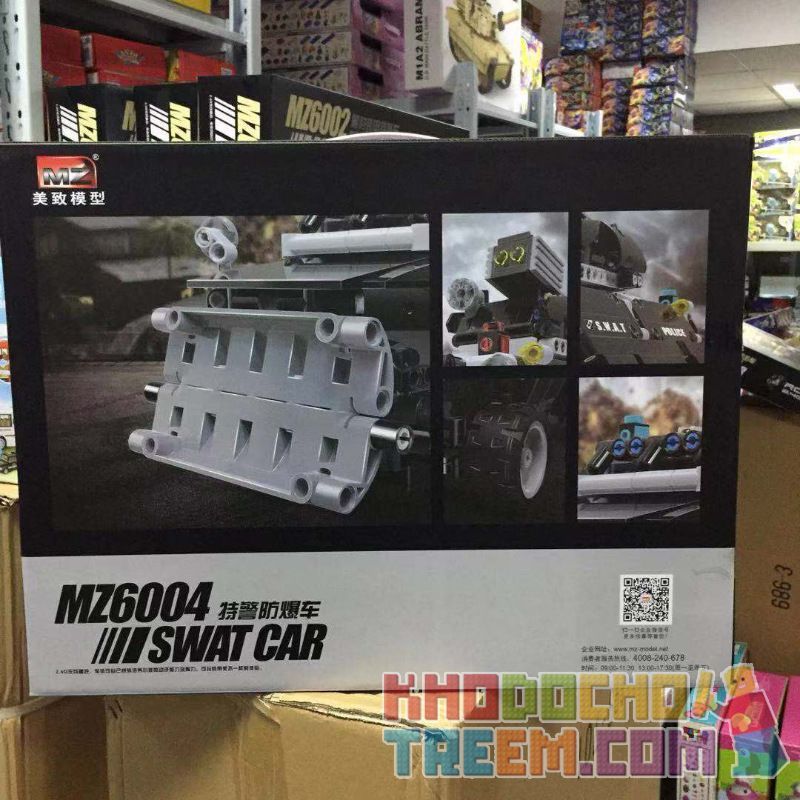 MZ MZ6004 6004 non  XE CẢNH SÁT NỔ ĐẶC CHỦNG bộ đồ chơi xếp lắp ráp ghép mô hình Military Army SWAT CAR Quân Sự Bộ Đội 768 khối