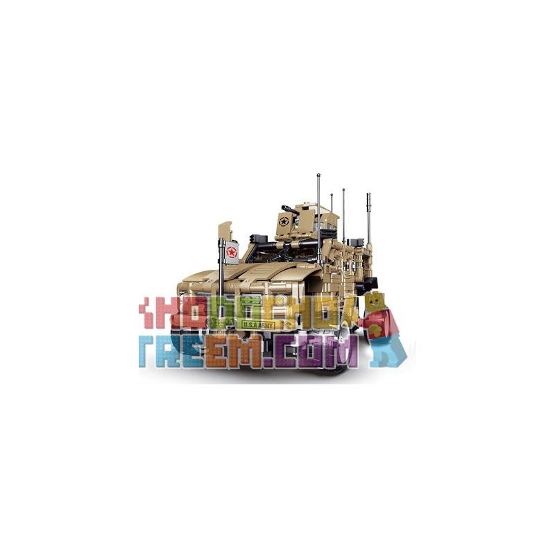 MZ MZ6001 6001 non Lego XE TẤN CÔNG BỌC THÉP QUÂN SỰ bộ đồ chơi xếp lắp ráp ghép mô hình Military Army MILITARY ARMORED ASSAULT CAR Quân Sự Bộ Đội 653 khối