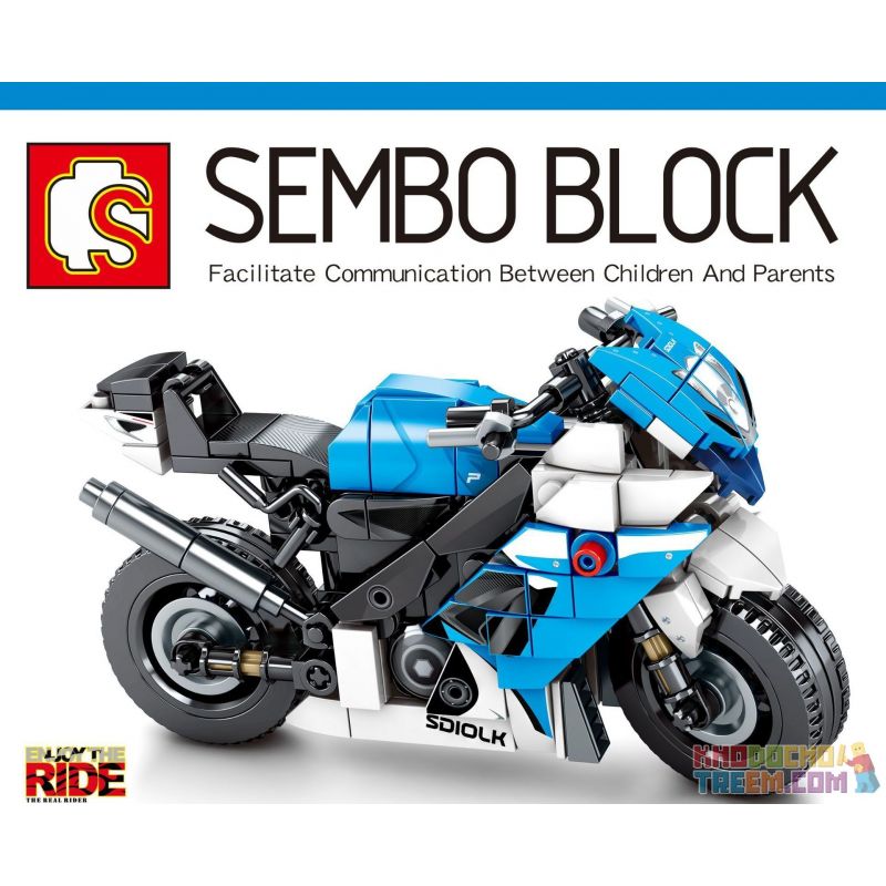 SEMBO 701204 non Lego TẬN HƯỞNG CHUYẾN ĐI SUZUKI GXR-R750 bộ đồ chơi xếp lắp ráp ghép mô hình Motorcycle Motorbike SUZUKI GSX-R750 Xe Hai Bánh 280 khối