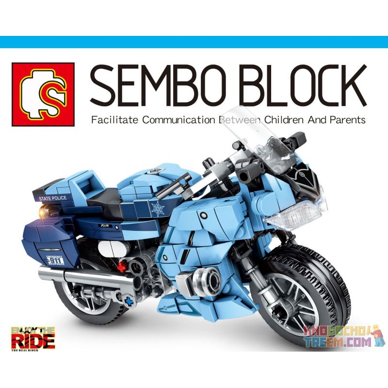 SEMBO 701203 non Lego XE CẢNH SÁT YAMAHA FJR1300A bộ đồ chơi xếp lắp ráp ghép mô hình Motorcycle Motorbike Xe Hai Bánh 321 khối