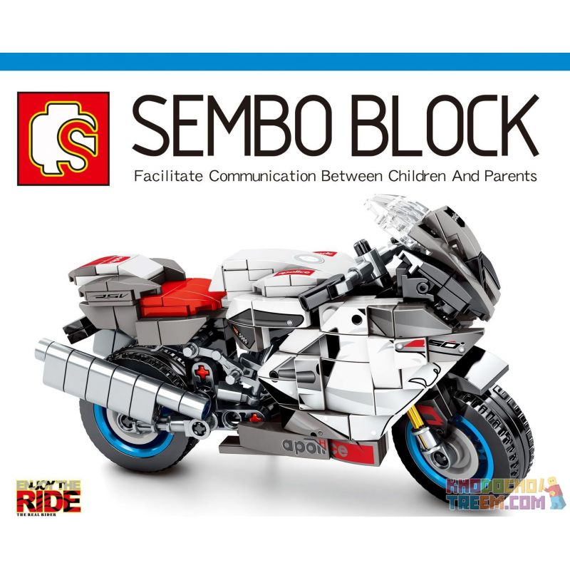 SEMBO 701202 non Lego APULIA RSV1000R. bộ đồ chơi xếp lắp ráp ghép mô hình Motorcycle Motorbike APRILIA RSV 1000R Xe Hai Bánh 297 khối