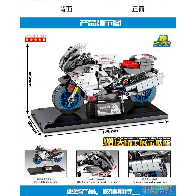 SEMBO 701202 non  APULIA RSV1000R. bộ đồ chơi xếp lắp ráp ghép mô hình Motorcycle Motorbike APRILIA RSV 1000R Xe Hai Bánh 297 khối SEMBO 701202 non  APULIA RSV1000R. bộ đồ chơi xếp lắp ráp ghép mô hình Motorcycle Motorbike APRILIA RSV 1000R Xe Hai Bánh 297 khối