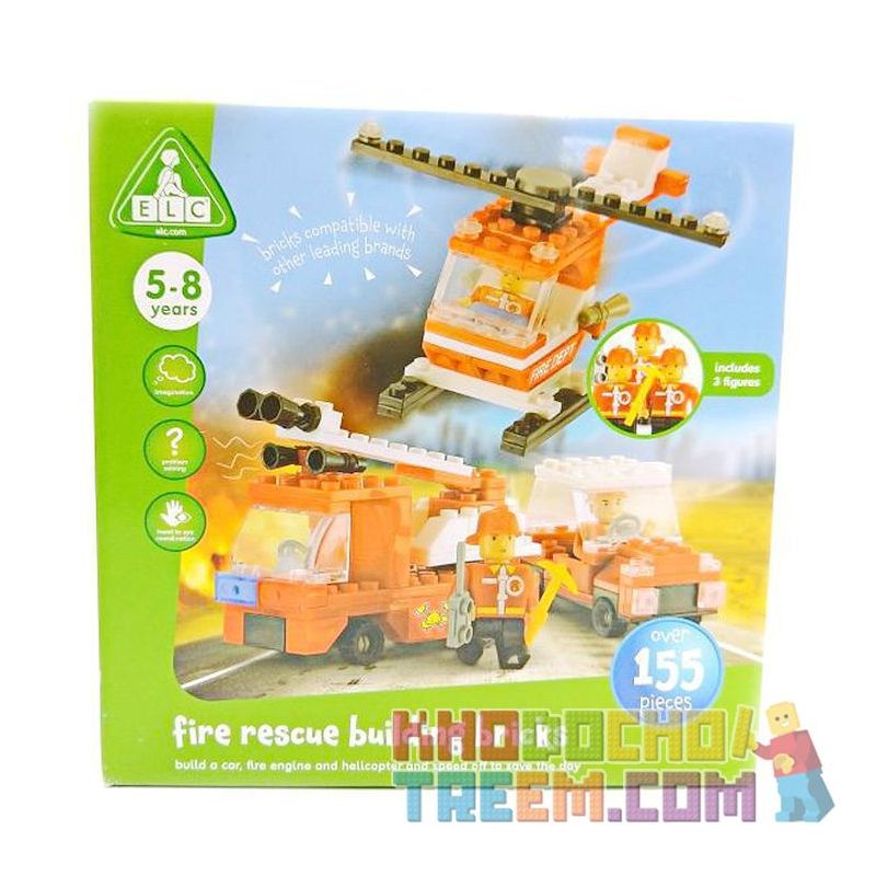 ELC 140209 non Lego CỨU HỎA bộ đồ chơi xếp lắp ráp ghép mô hình City FIRE AND RESCUE BUILDING BRICKS Thành Phố 155 khối