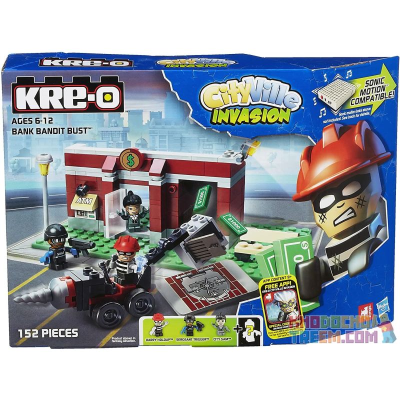 KRE-O A3253 3253 non Lego CƯƠP NGÂN HANG bộ đồ chơi xếp lắp ráp ghép mô hình Movie & Game BANK BANDIT BUST Phim Và Trò Chơi 152 khối