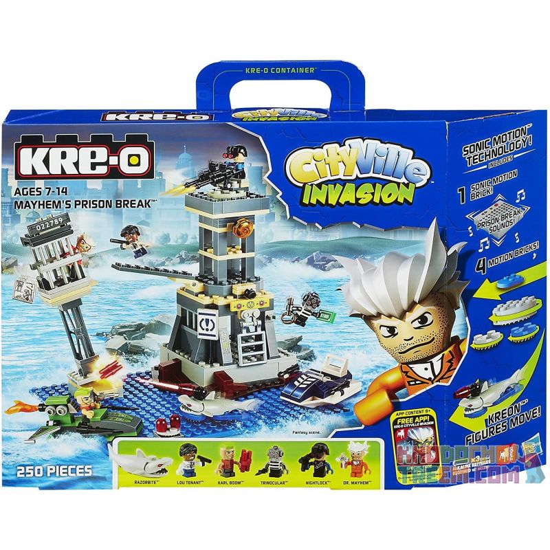 KRE-O A6930 6930 non Lego TRỐN THOÁT ĐIÊN CUỒNG bộ đồ chơi xếp lắp ráp ghép mô hình Movie & Game MAYHEM'S PRISON BREAK Phim Và Trò Chơi 250 khối