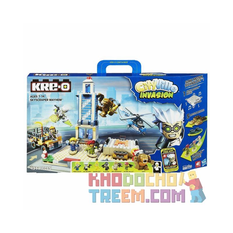 KRE-O A3251 3251 non Lego CẬN CHIẾN NHÀ CHỌC TRỜI bộ đồ chơi xếp lắp ráp ghép mô hình Movie & Game SKYSCRAPER MAYHEM Phim Và Trò Chơi 431 khối