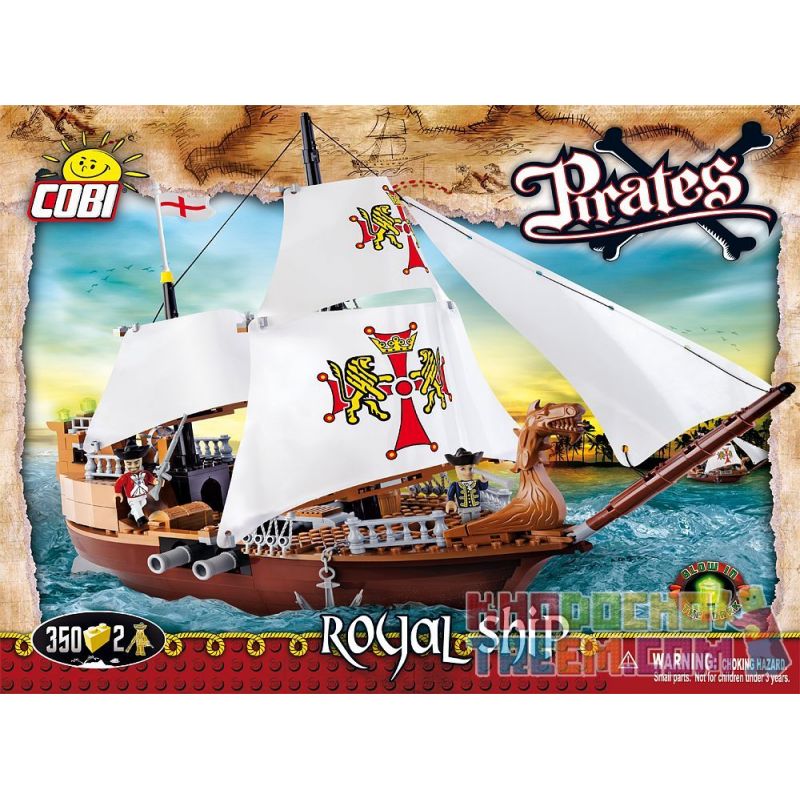 COBI 6018 non Lego TÀU HOÀNG GIA bộ đồ chơi xếp lắp ráp ghép mô hình Pirates Of The Caribbean ROYAL SHIP Cướp Biển Vùng Caribe 350 khối