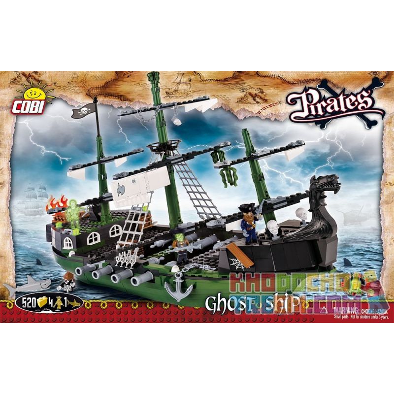 COBI 6017 non Lego TÀU MA bộ đồ chơi xếp lắp ráp ghép mô hình Pirates Of The Caribbean GHOST SHIP Cướp Biển Vùng Caribe 520 khối
