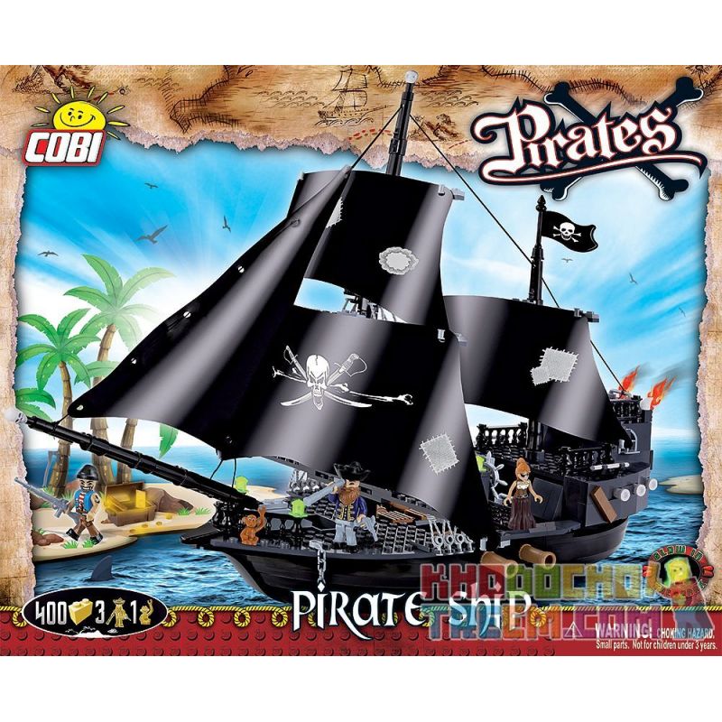 COBI 6016 non Lego TÀU CƯỚP BIỂN bộ đồ chơi xếp lắp ráp ghép mô hình Pirates Of The Caribbean PIRATE SHIP Cướp Biển Vùng Caribe 400 khối